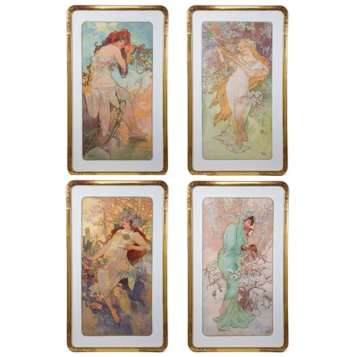 Macklowe Gallery Alphonse Mucha "Les Saisons (The Seasons)"Set of Four Lithographs  