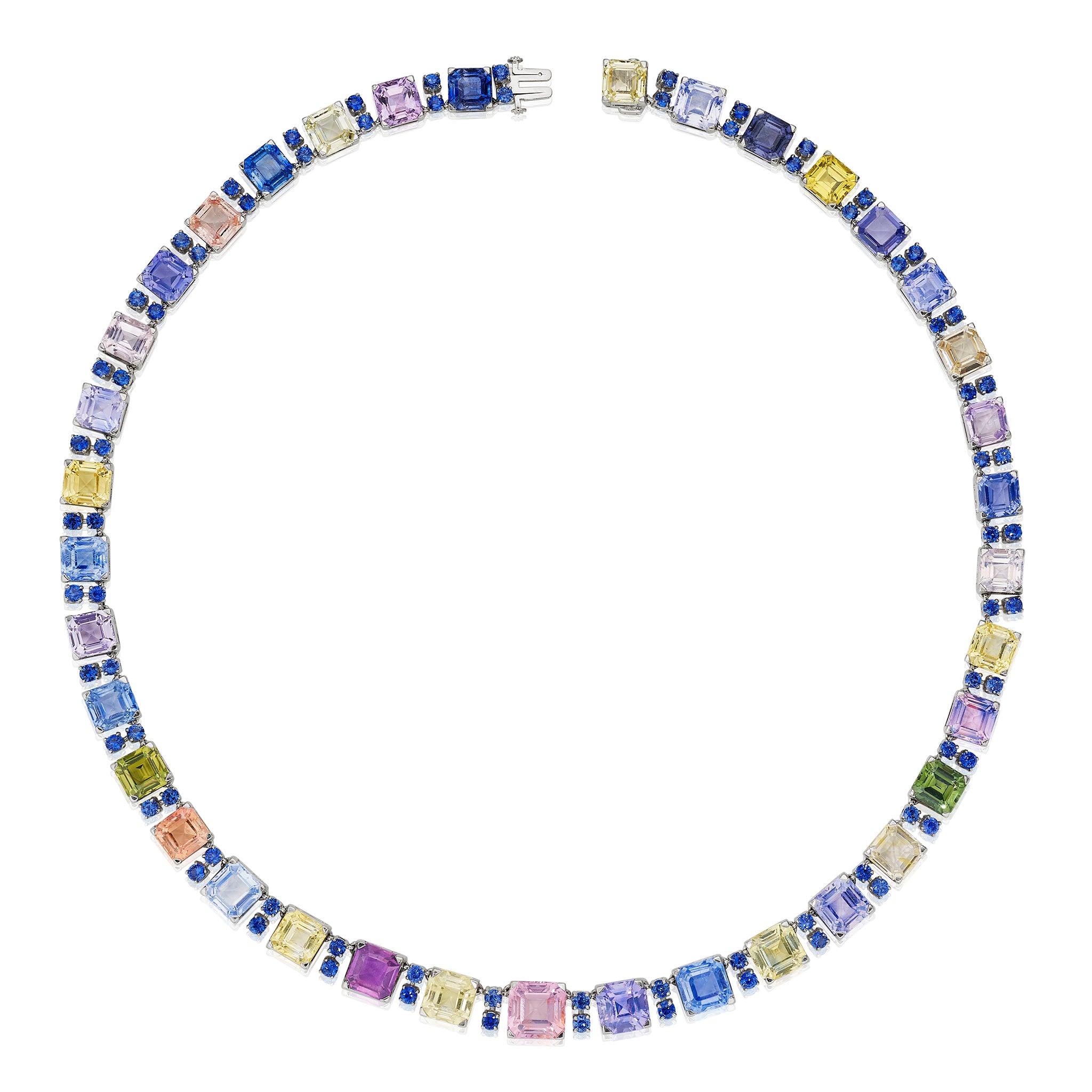 Macklowe Gallery | Oscar Heyman Multi-color Sapphire Necklace