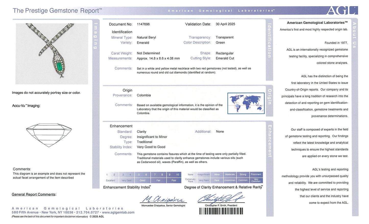 Macklowe Gallery Antique Emerald and Diamond Serpent Necklace