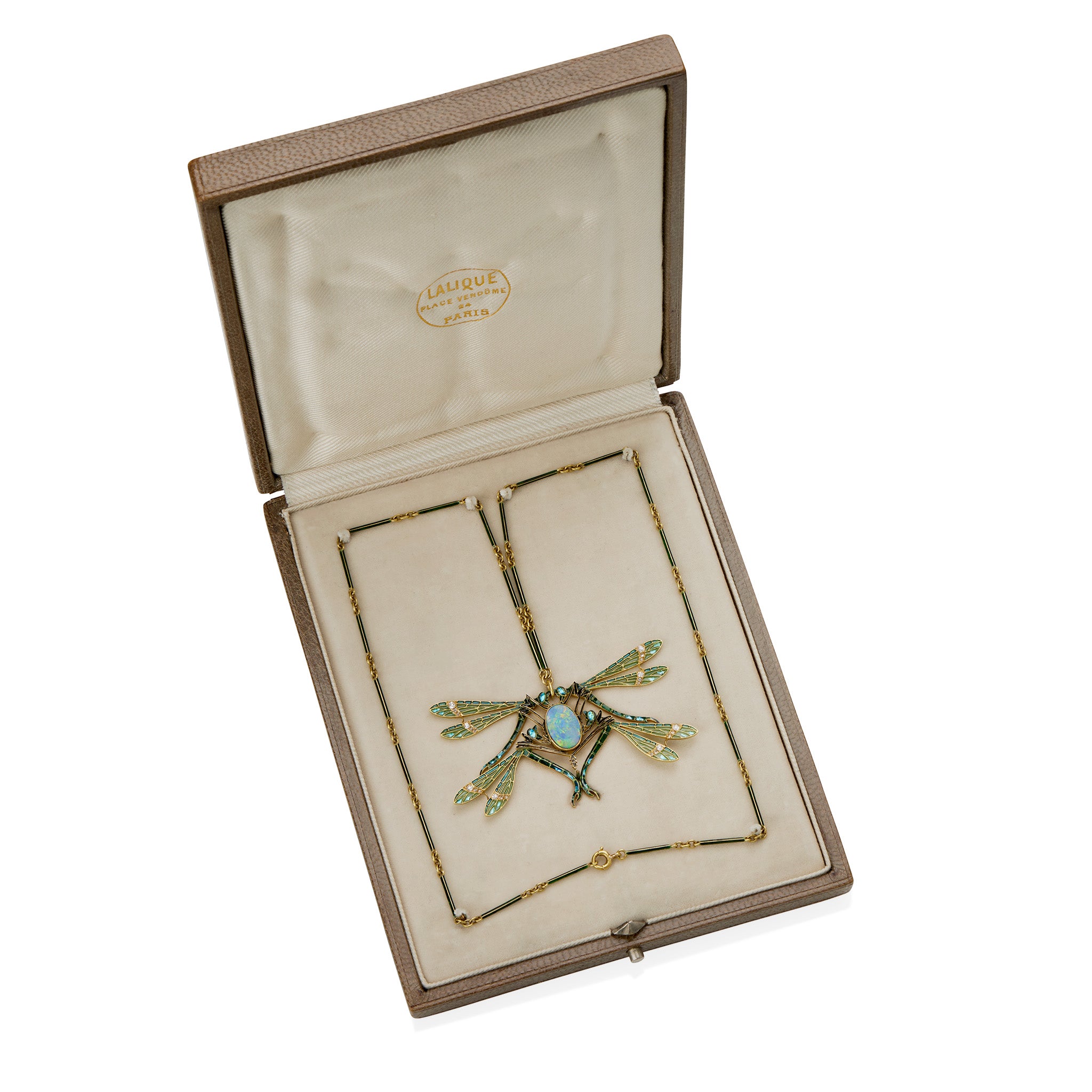Macklowe Gallery | René Lalique Four Dragonfly Pendant Necklace