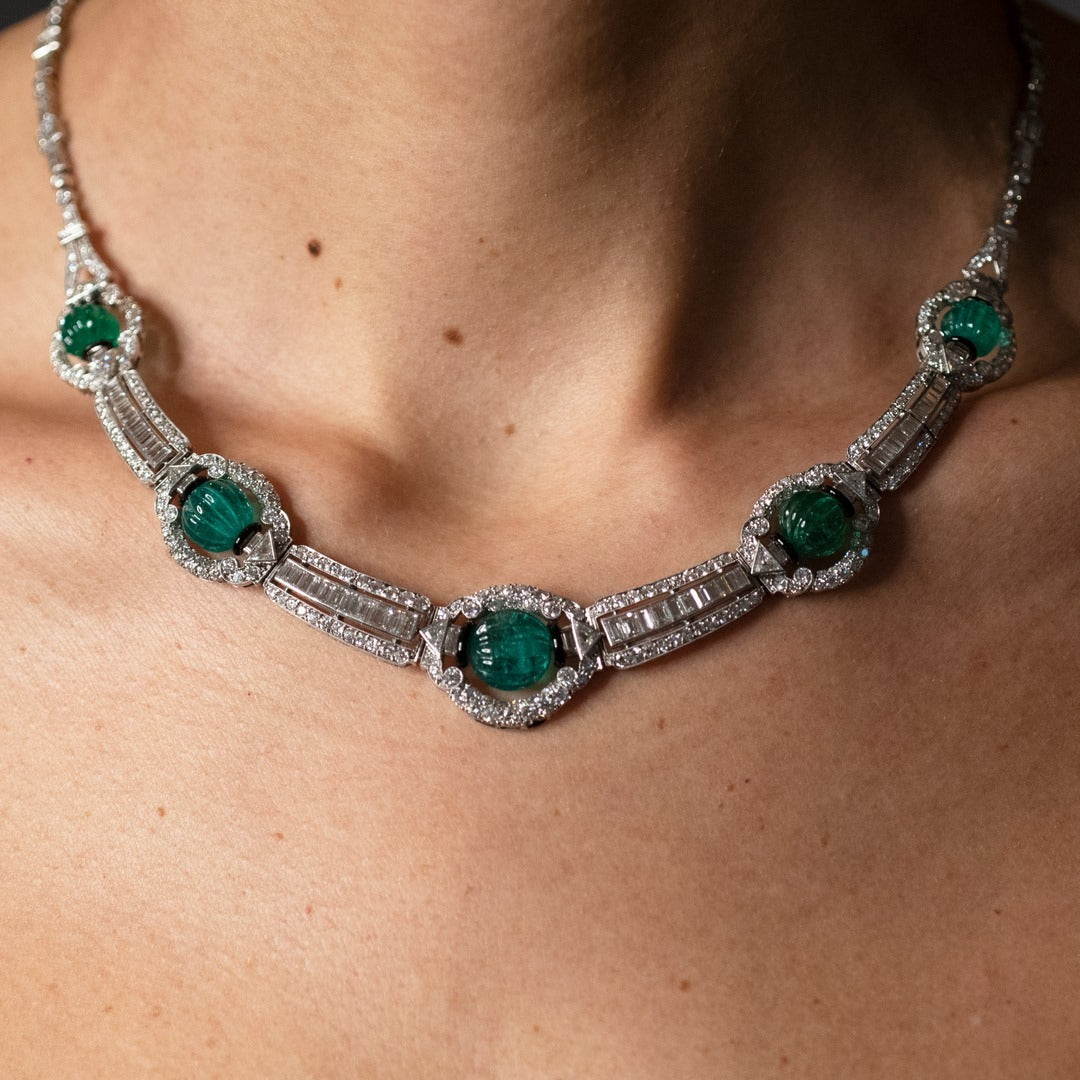 Kendall Lab Grown Emerald Chain Necklace In 14K Yellow Gold | Brilliant Earth - Foto 2