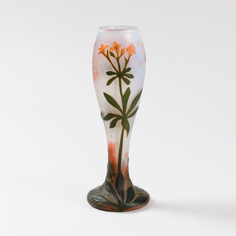 Macklowe Gallery | Daum Nancy Wheel-Carved Floral Cameo Glass Vase