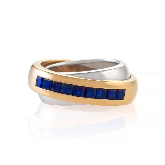 Macklowe Gallery Cartier Sapphire Double Band Ring