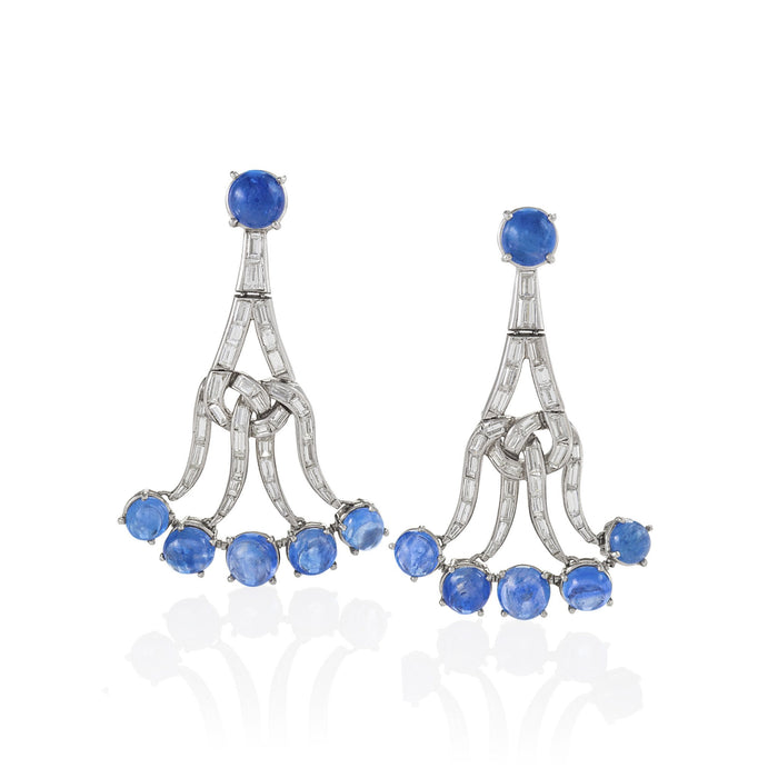 Macklowe Gallery Sapphire and Diamond Chandelier Earrings