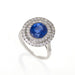 Macklowe Gallery Ceylon No-Heat Sapphire and Diamond "Halo" Ring