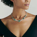 Macklowe Gallery Carved Emerald Bead and Diamond Collar Necklace