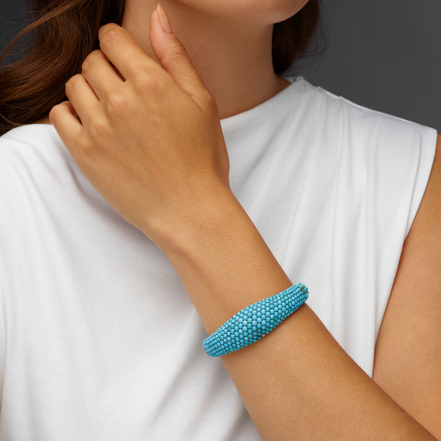Macklowe Gallery Antique Turquoise Bangle Bracelet
