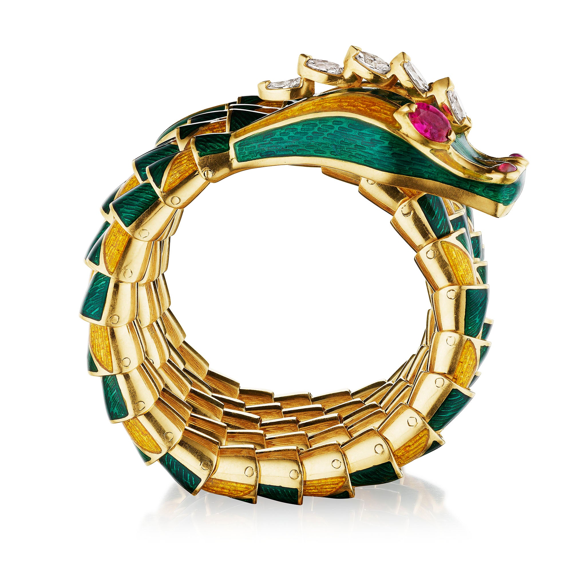 Macklowe Gallery | Bulgari Enamel, Ruby, and Diamond Dragon