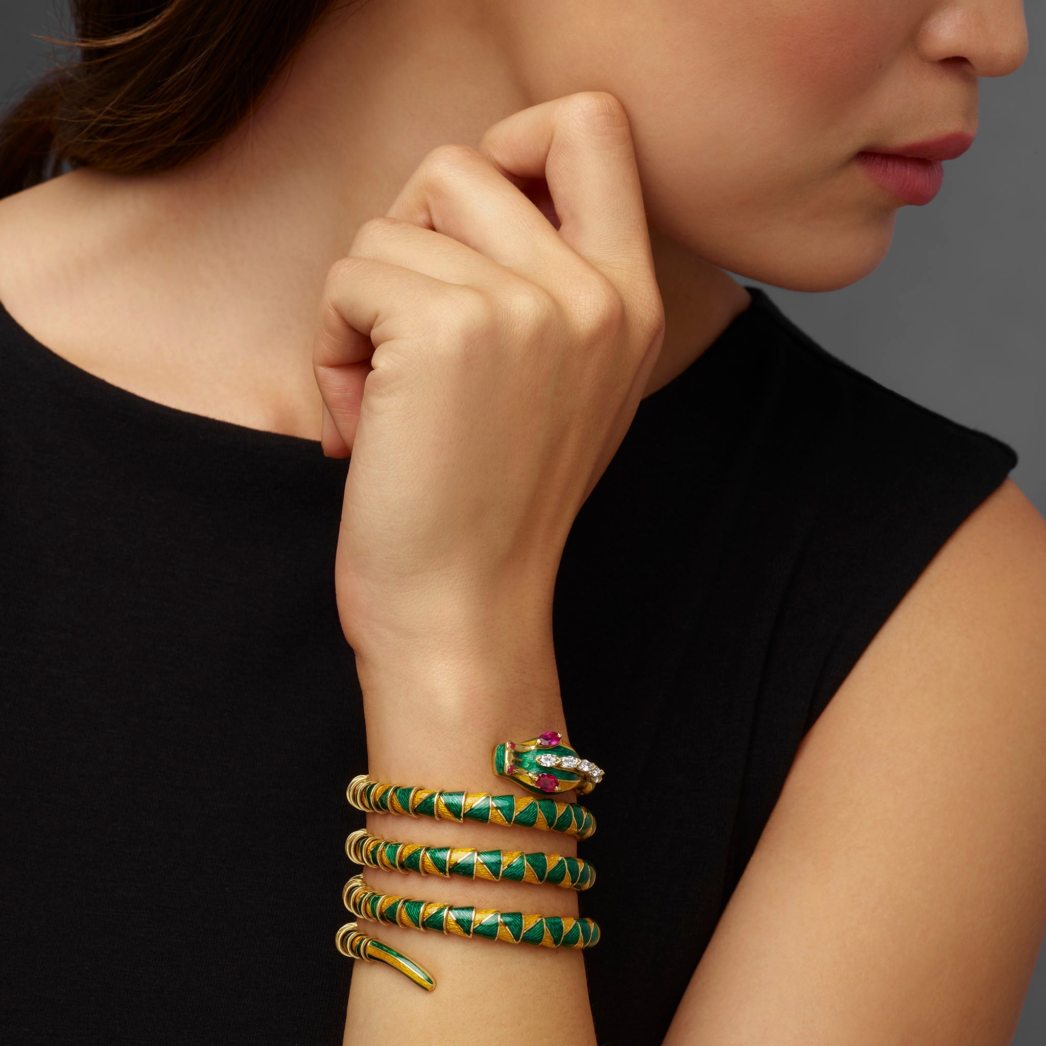 Macklowe Gallery | Bulgari Enamel, Ruby, and Diamond Dragon