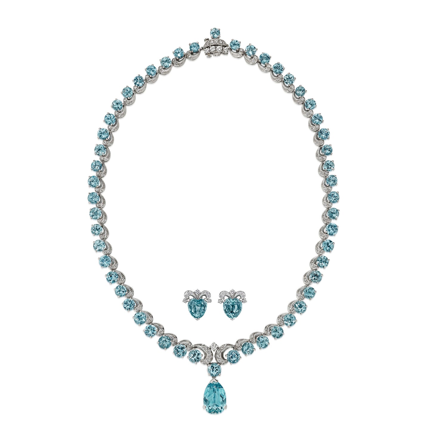 Macklowe Gallery Oscar Heyman Mid-Century Aquamarine Suite