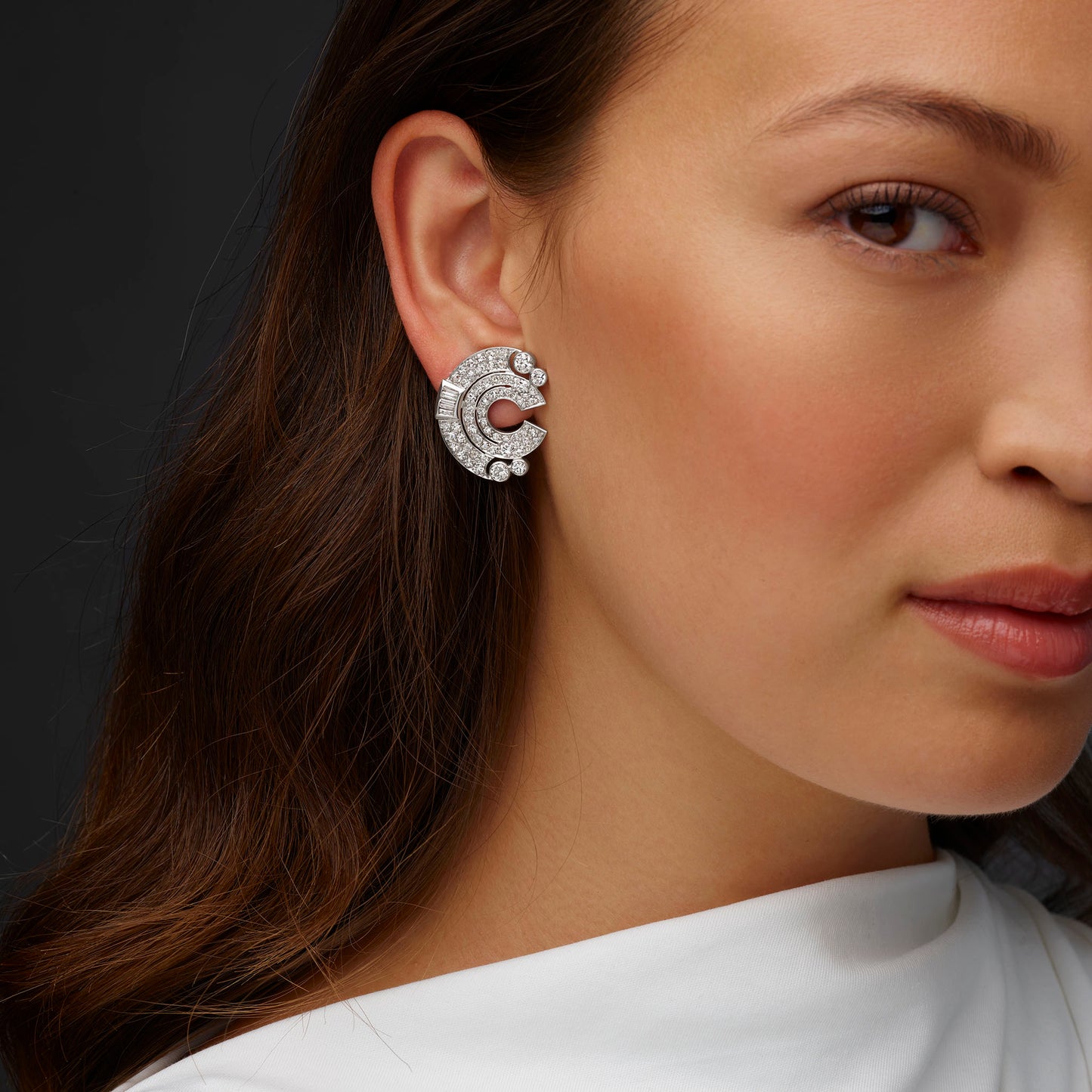 Macklowe Gallery French Art Deco Diamond Earrings