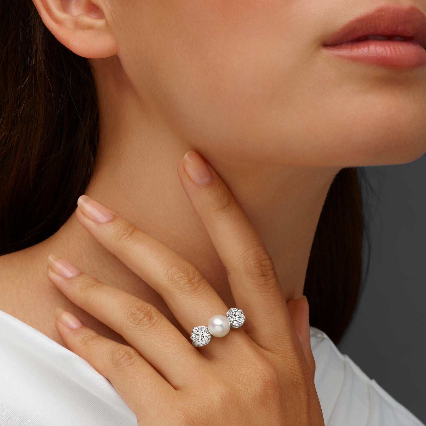 Macklowe Gallery Tiffany & Co. Natural Pearl and Diamond Ring