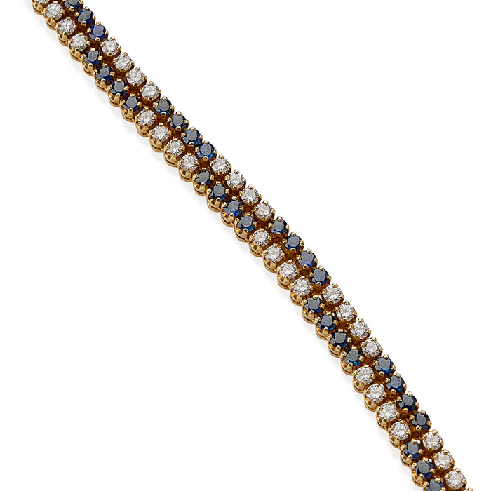 Macklowe Gallery Sapphire and Diamond Double Line Bracelet