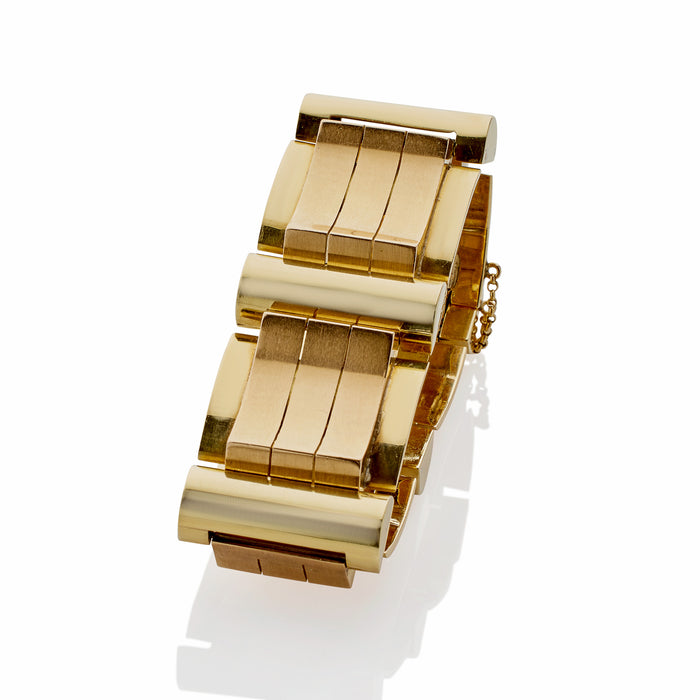 Macklowe Gallery Retro 18K Rose and Yellow Gold Bracelet