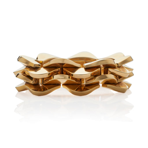 Macklowe Gallery Mauboussin Retro 18K Gold Bracelet