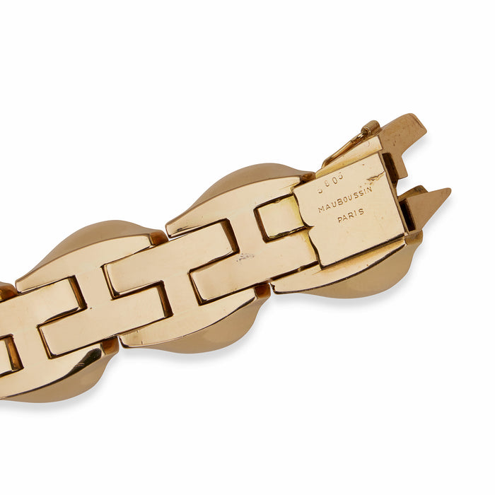 Macklowe Gallery Mauboussin Retro 18K Gold Bracelet