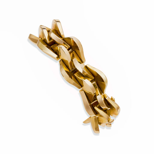 Macklowe Gallery Mauboussin Retro 18K Gold Bracelet