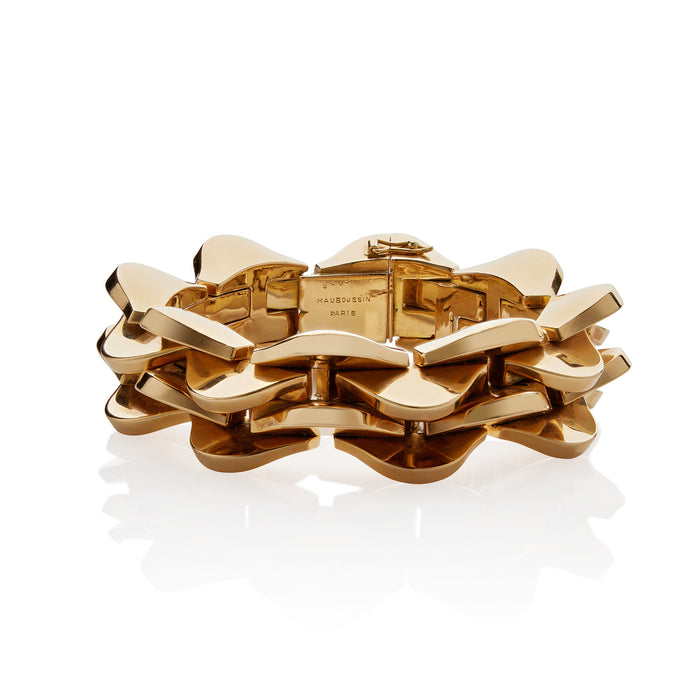 Macklowe Gallery Mauboussin Retro 18K Gold Bracelet