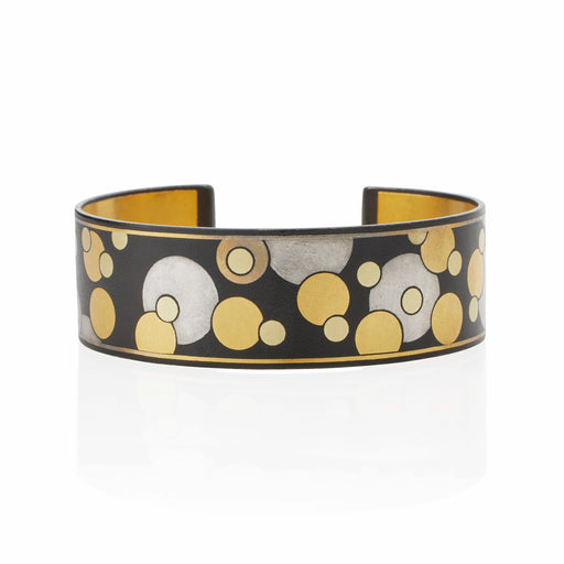 Macklowe Gallery Angela Cummings Tiffany & Co. Damascened Gold, Silver and Lacquered Iron Cuff Bracelet