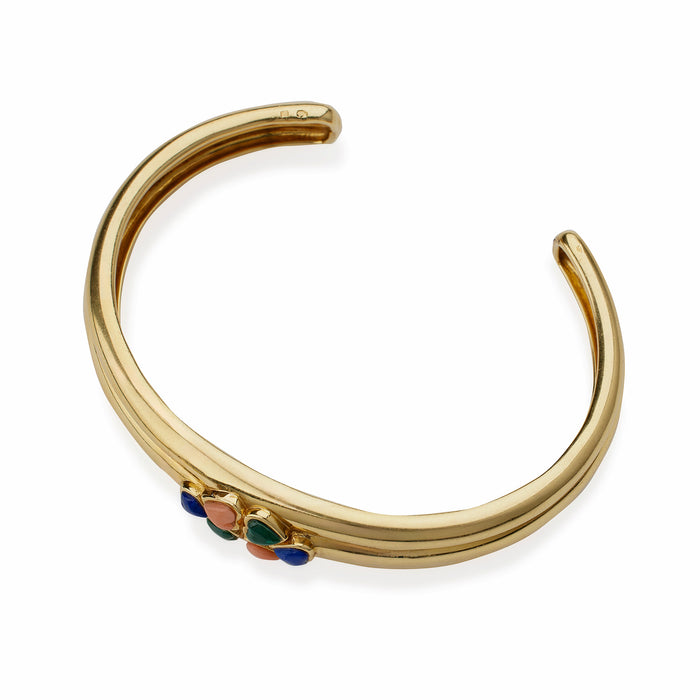 Macklowe Gallery Van Cleef & Arpels Paris 18K Gold and Hardstone Cuff Bracelet