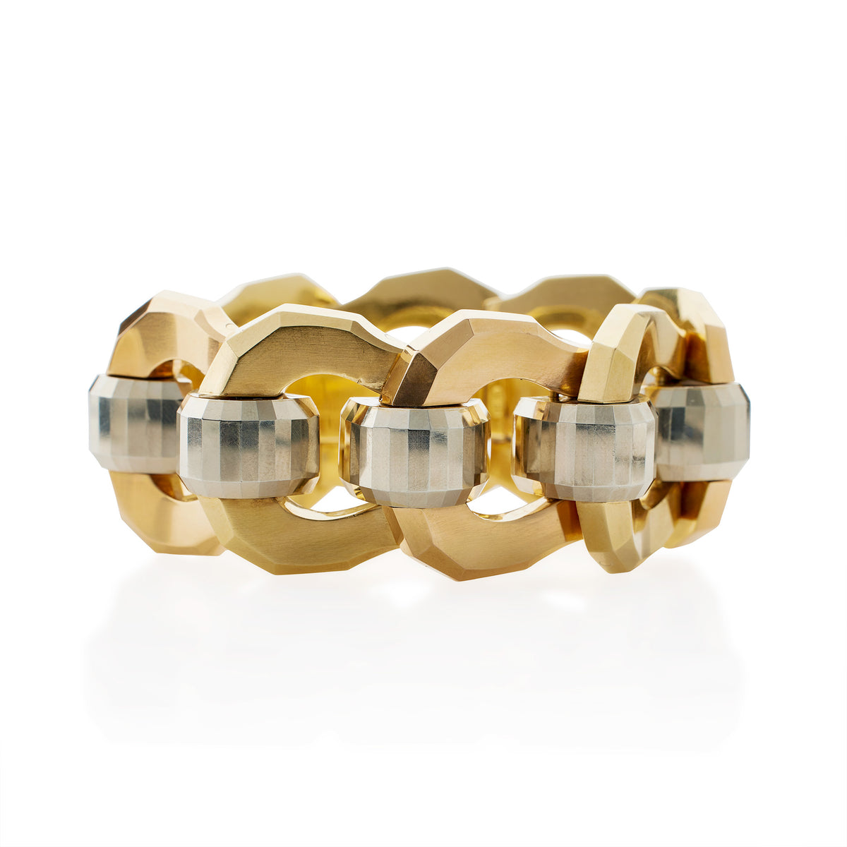 Macklowe Gallery | Italian Retro 18K Tri-color Gold Bracelet ...