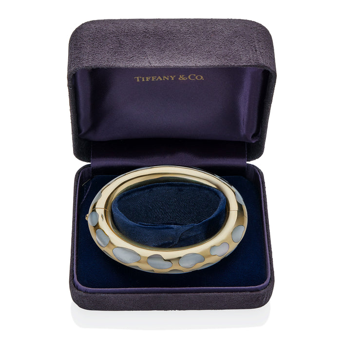 Macklowe Gallery Angela Cummings Tiffany & Co. Mother-of-Pearl and 18K Gold Bangle Bracelet