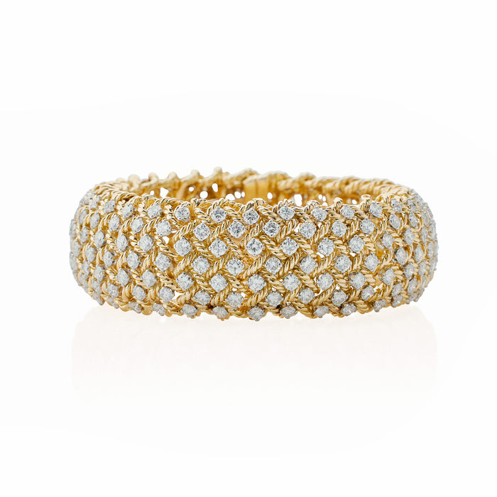Big & Small Round Diamond Bracelet Set in 18k Rose Gold in double chain  Bracelet - Isadora Jewellery