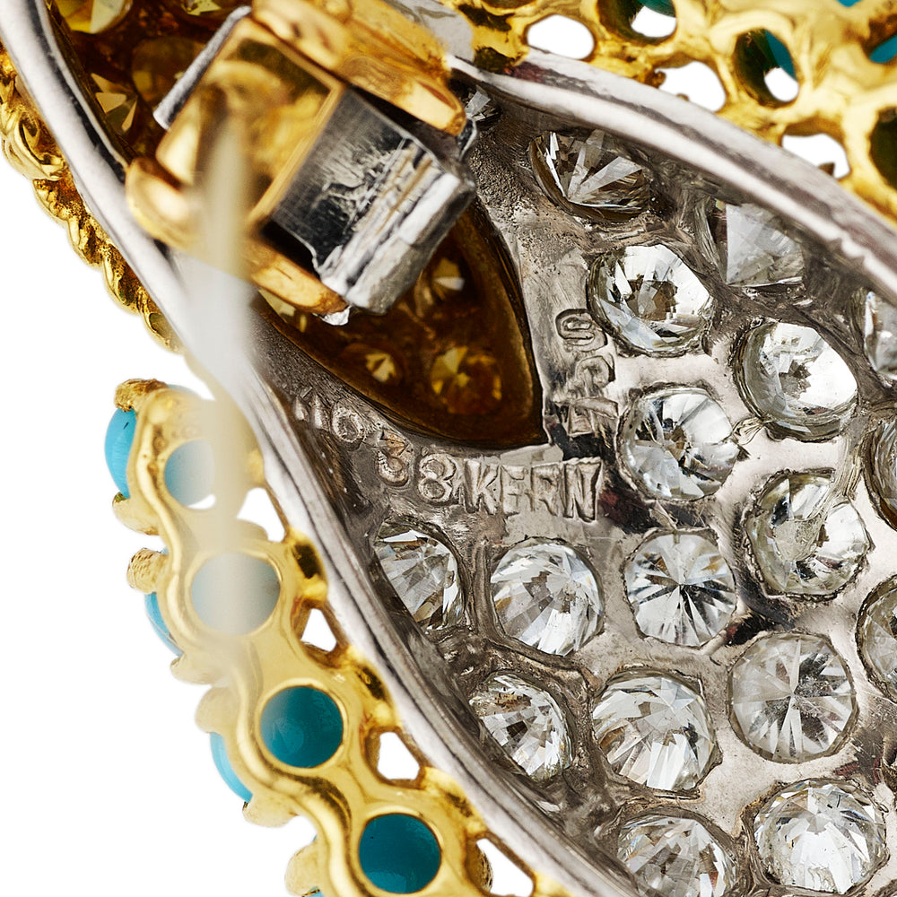 
                      
                        Macklowe Gallery René Kern Multi-Gem Bird Brooch
                      
                    