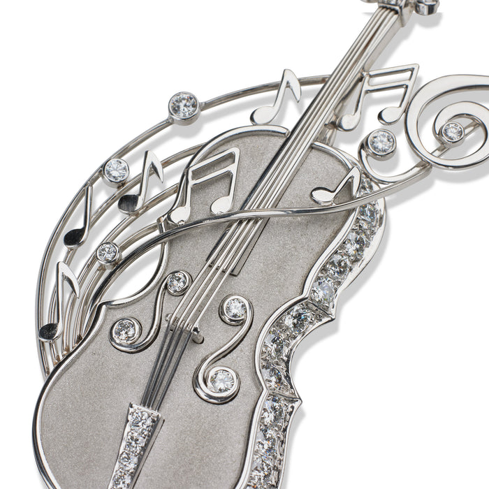 Macklowe Gallery Boucheron Paris Diamond Cello Brooch