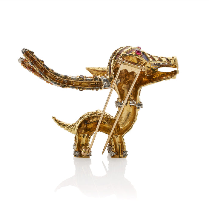 Macklowe Gallery Tiffany & Co. African-Inspired Enamel and Diamond Brooch by Aldo Cipullo