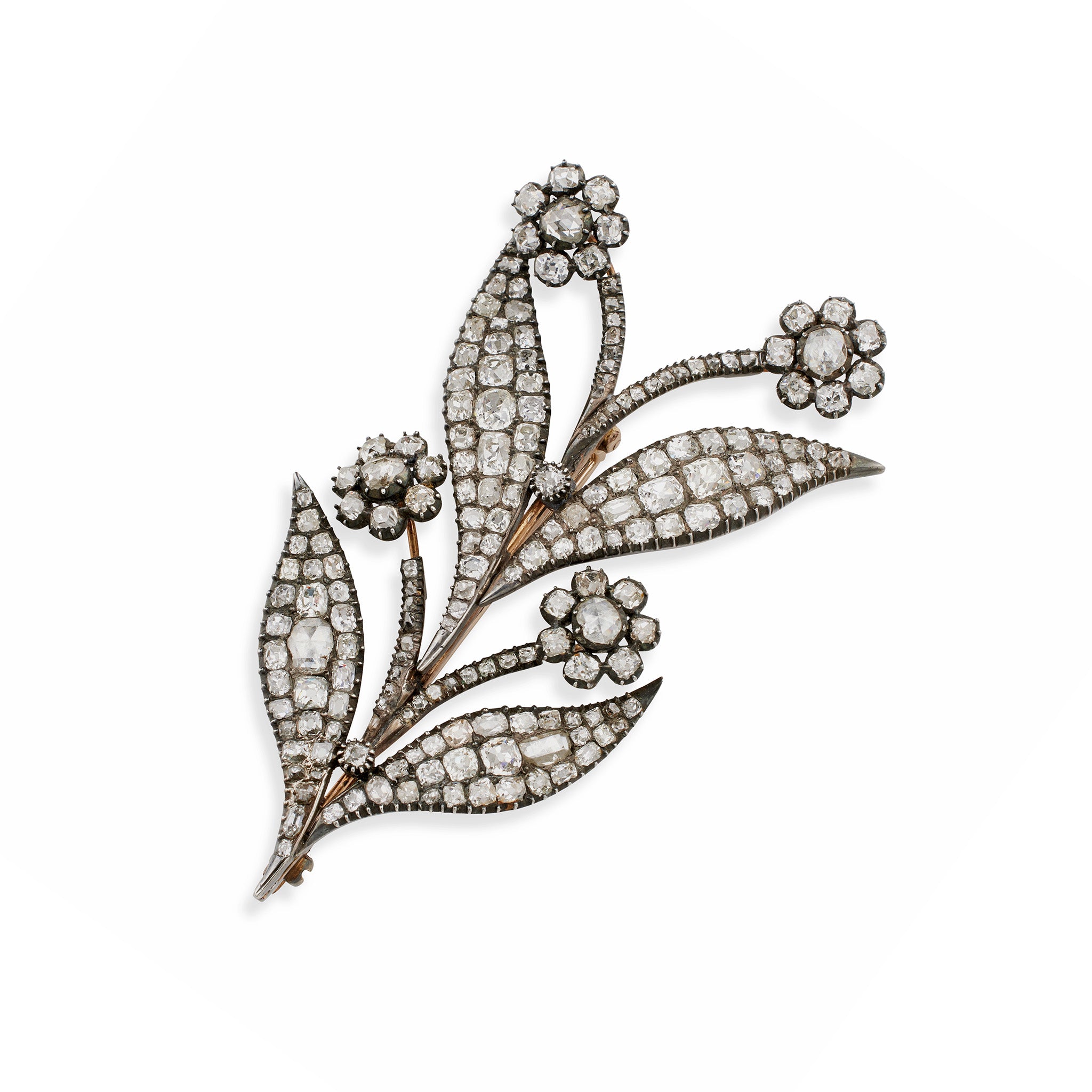 Macklowe Gallery | Antique Diamond Flower Brooch – MackloweGallery