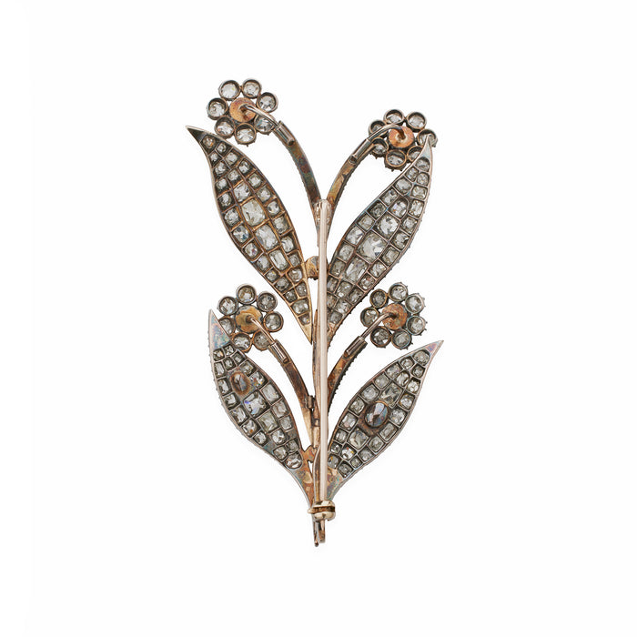 Macklowe Gallery Antique Diamond Flower Brooch