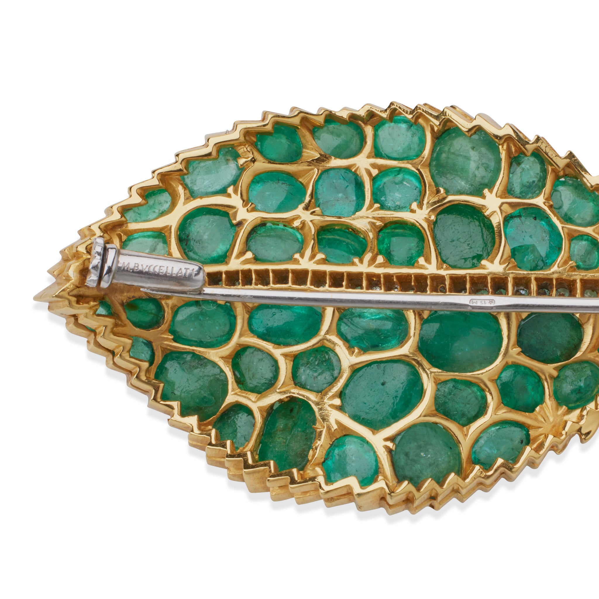 Macklowe Gallery | Mario Buccellati Emerald Leaf Brooch
