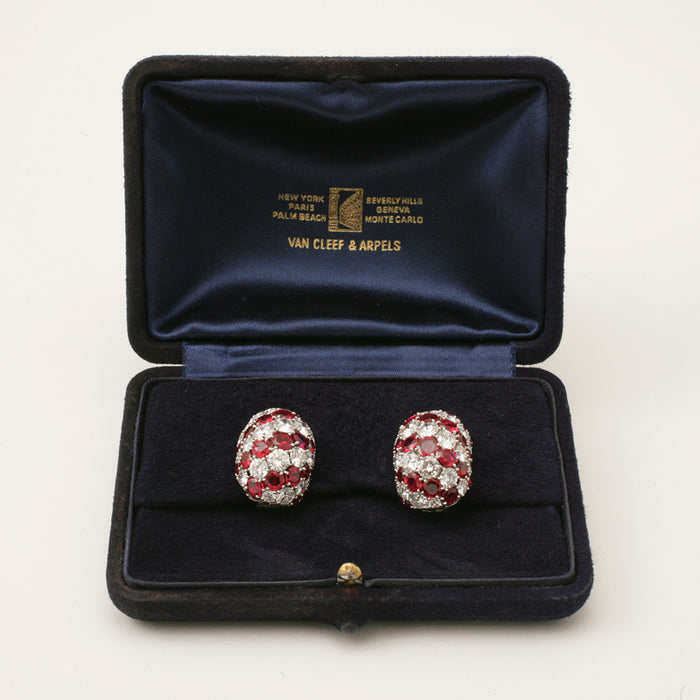 Macklowe Gallery Van Cleef & Arpels Ruby and Diamond Earrings