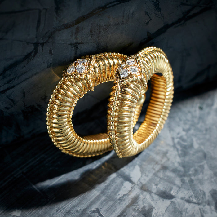 Macklowe Gallery Van Cleef & Arpels Gold and Diamond Hoop Earrings