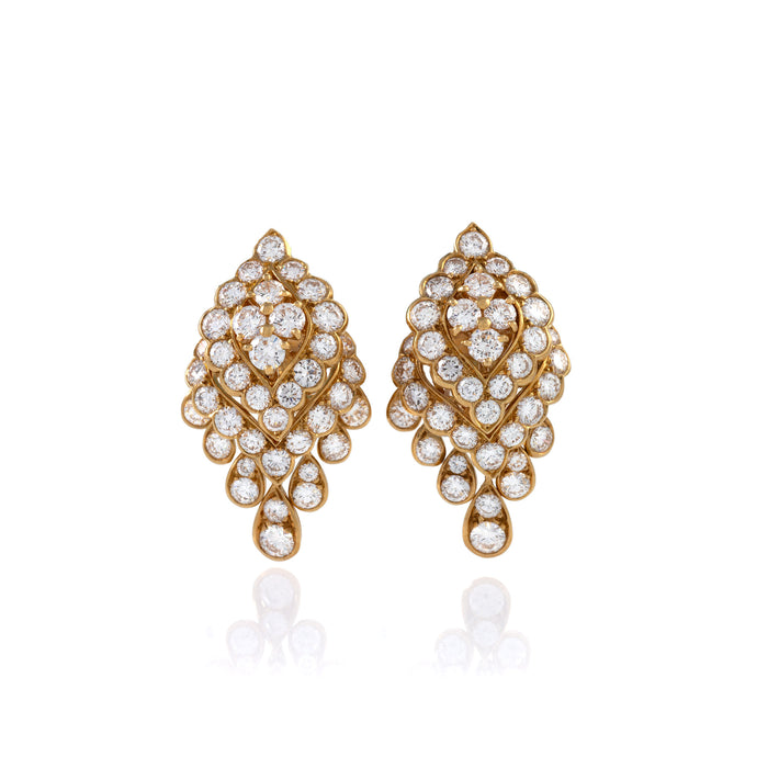 Van Cleef & Arpels, 27.00ctw Briolette Cut Sapphire and Diamond Earrin |  Goldstein Diamonds