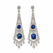 Macklowe Gallery French Art Deco AGL Natural No-Heat Sapphire and Diamond Pendant Earrings