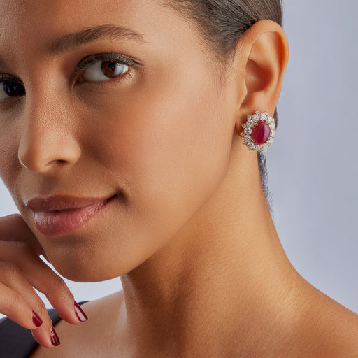Macklowe Gallery Bulgari Burma No-Heat Ruby and Diamond Clip Earrings