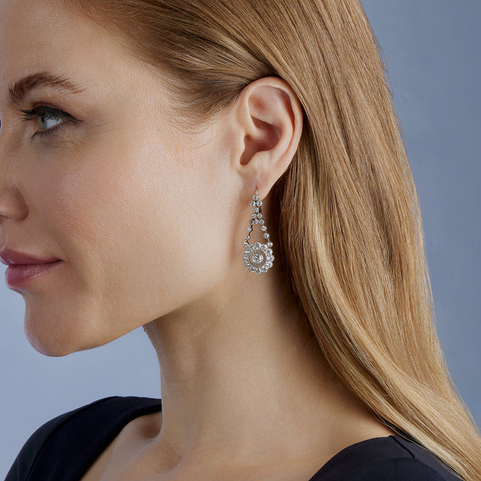 Macklowe Gallery Edwardian Diamond Pendant Earrings
