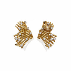 Tiffany & Co. Jean Schlumberger "V-Rope" Diamond Clip Earrings