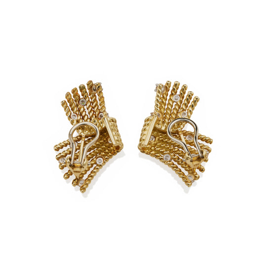 Macklowe Gallery Tiffany & Co. Jean Schlumberger "V-Rope" Diamond Clip Earrings
