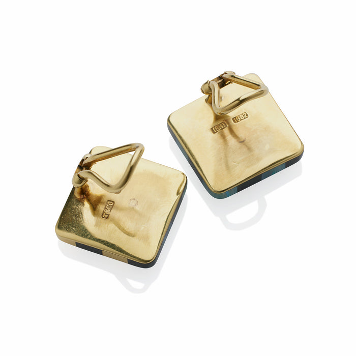 Macklowe Gallery Tiffany & Co. Opal and Black Jade Clip Earrings by Angela Cummings
