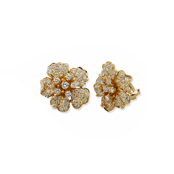 Macklowe Gallery Tiffany & Co. Diamond Flower Blossom Clip Earrings