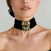 Macklowe Gallery Henri Dubret Basse-Taille Enamel and Gem-Set Plaque-de-Cou Necklace