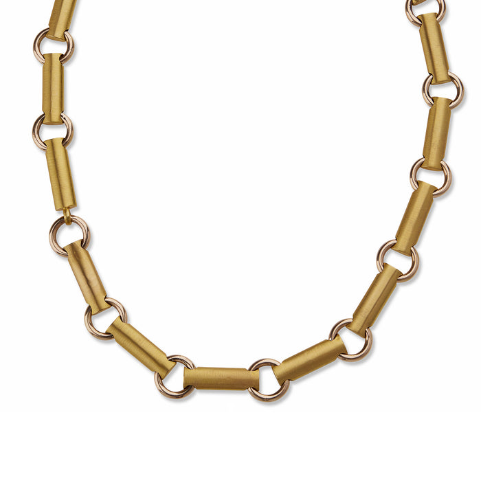 Macklowe Gallery English 15K Bi-color Rose and Yellow Gold Necklace
