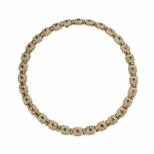 Macklowe Gallery Péry et Fils Paris Diamond, Ruby and Emerald Necklace