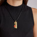 Macklowe Gallery Jean Després French Modernist Hammered Gold and Coral Pendant 