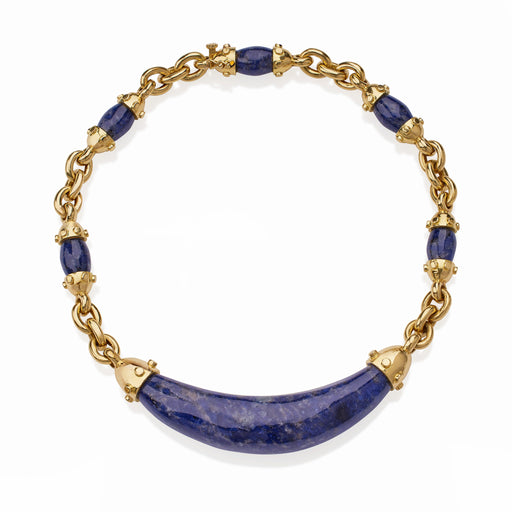 Macklowe Gallery Aldo Cipullo for Cartier 18K Gold and Sodalite "Rounds" Necklace