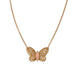 Macklowe Gallery Van Cleef & Arpels 18K Gold Diamond and Coral Butterfly Pendant Necklace