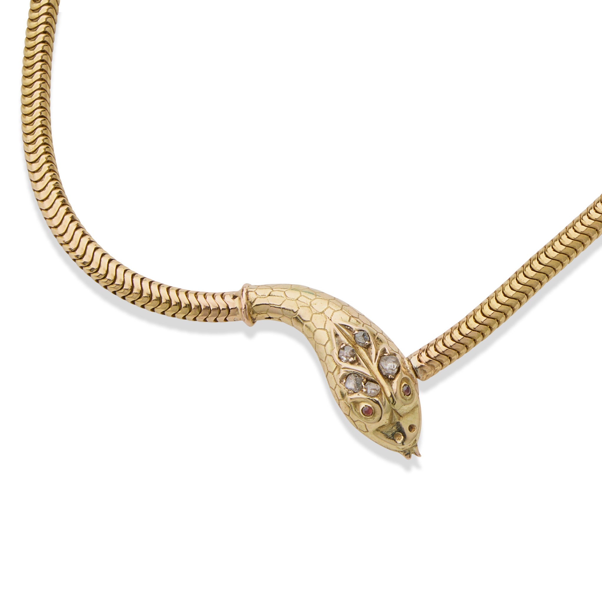 Macklowe Gallery | Antique 18K Gold Snake Necklace – MackloweGallery